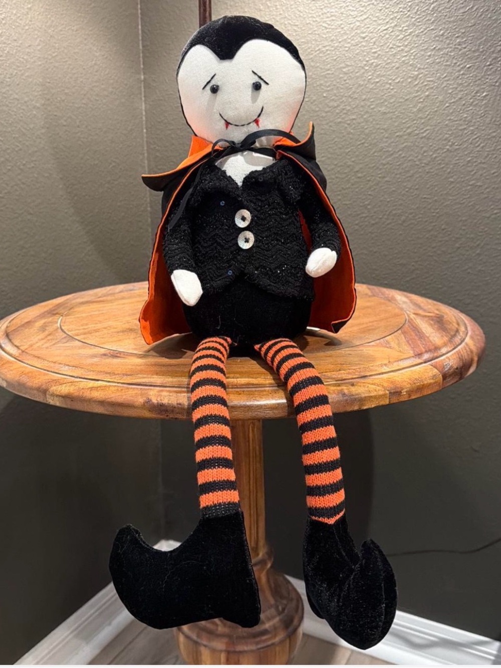 Kids Halloween Vampire Costume Plush Toy - Black & Orange